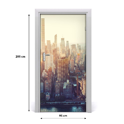 Self-adhesive door wallpaper New york bird's flight