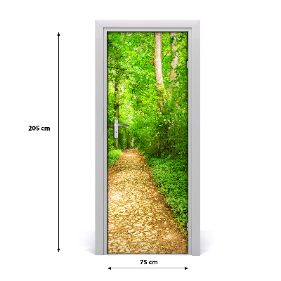 Self-adhesive door sticker Path in the forest