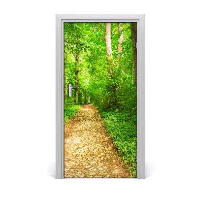 Self-adhesive door sticker Path in the forest