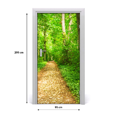 Self-adhesive door sticker Path in the forest