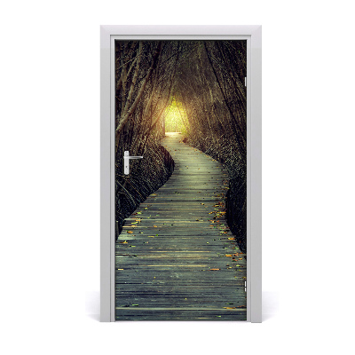 Self-adhesive door sticker Path in the forest