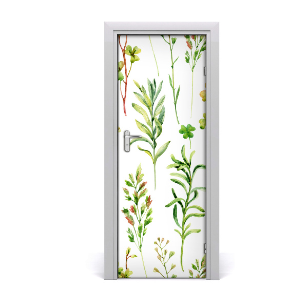 Self-adhesive door veneer Weeds and herbs