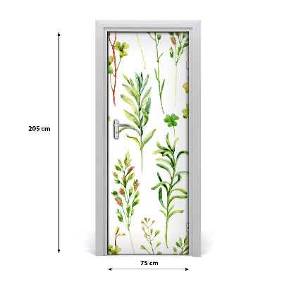 Self-adhesive door veneer Weeds and herbs