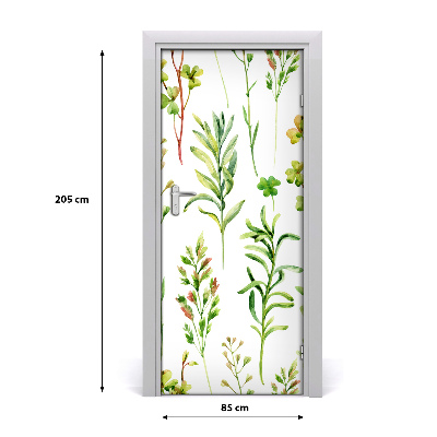 Self-adhesive door veneer Weeds and herbs