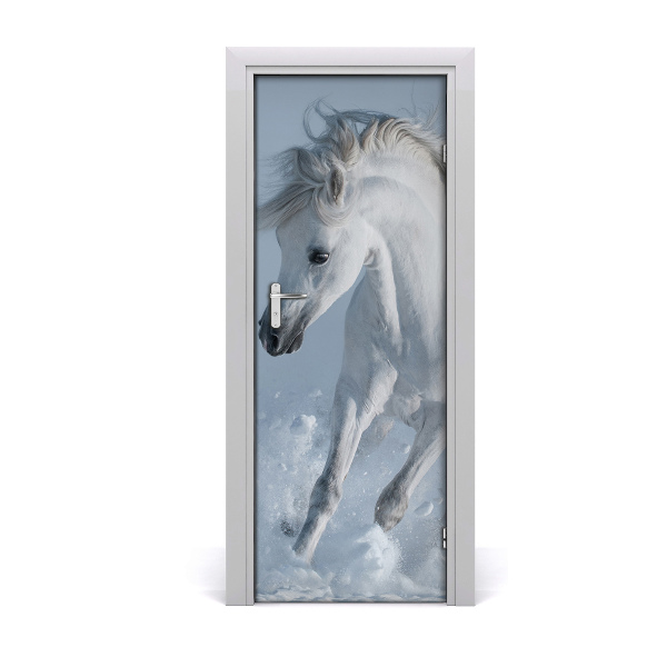 Self-adhesive door sticker White horse