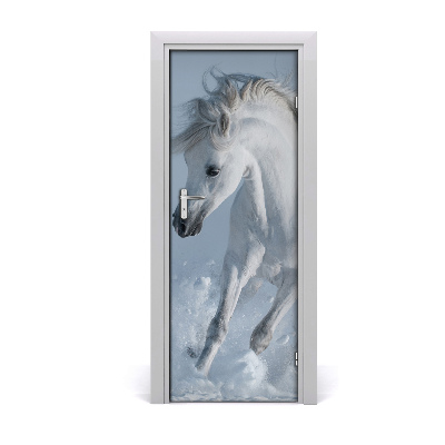 Self-adhesive door sticker White horse