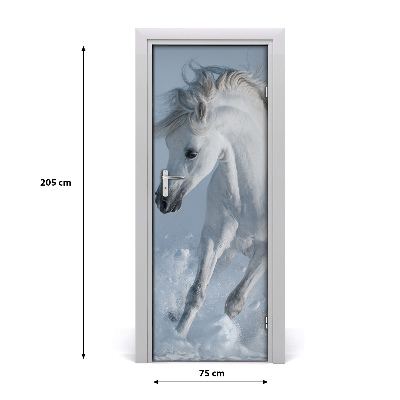 Self-adhesive door sticker White horse