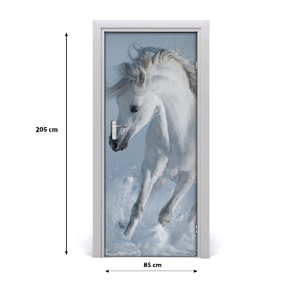 Self-adhesive door sticker White horse