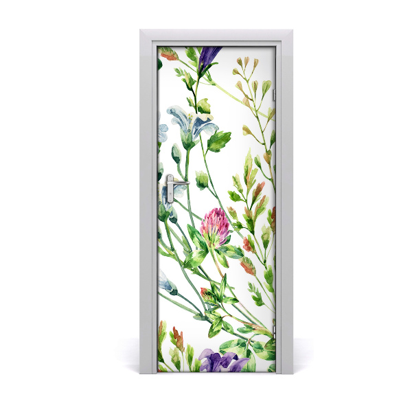 Self-adhesive door veneer Field flowers