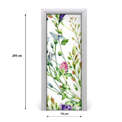 Self-adhesive door veneer Field flowers