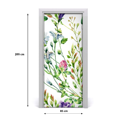 Self-adhesive door veneer Field flowers