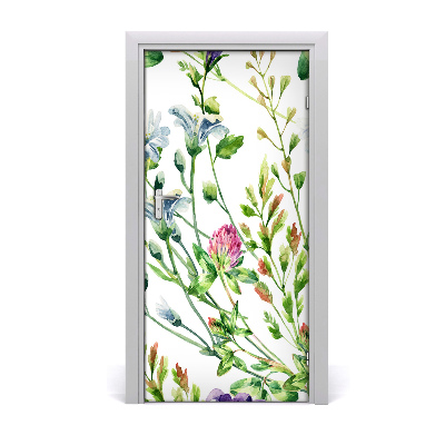 Self-adhesive door veneer Field flowers