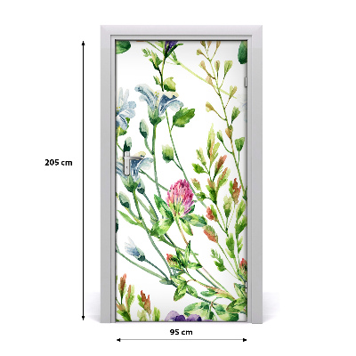 Self-adhesive door veneer Field flowers