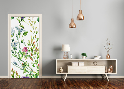 Self-adhesive door veneer Field flowers