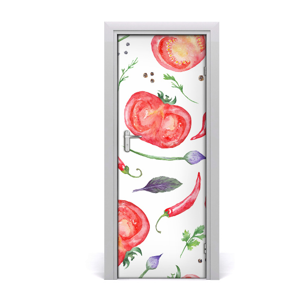 Self-adhesive door sticker Vegetables