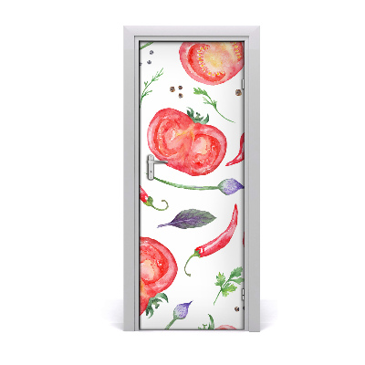 Self-adhesive door sticker Vegetables