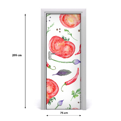 Self-adhesive door sticker Vegetables