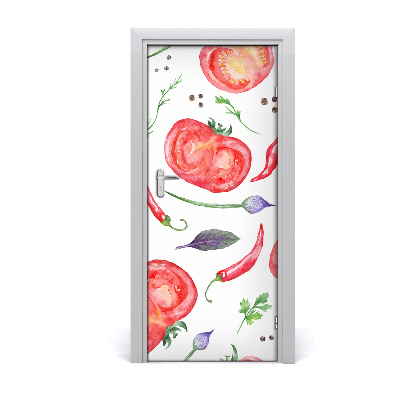 Self-adhesive door sticker Vegetables