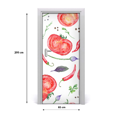 Self-adhesive door sticker Vegetables