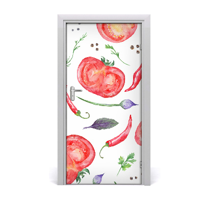 Self-adhesive door sticker Vegetables