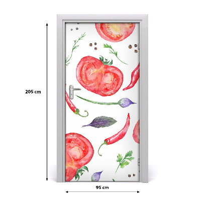 Self-adhesive door sticker Vegetables