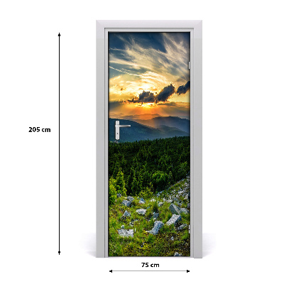 Self-adhesive door sticker Panorama of mountains