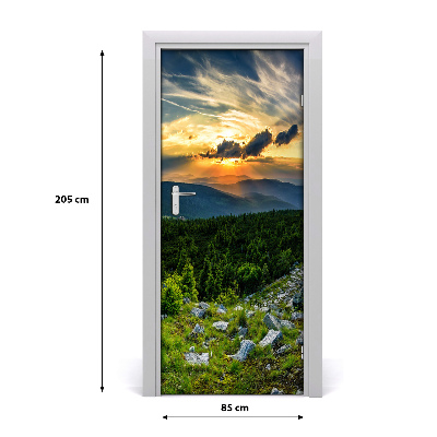 Self-adhesive door sticker Panorama of mountains