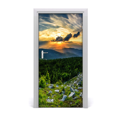 Self-adhesive door sticker Panorama of mountains