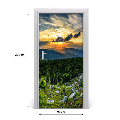 Self-adhesive door sticker Panorama of mountains