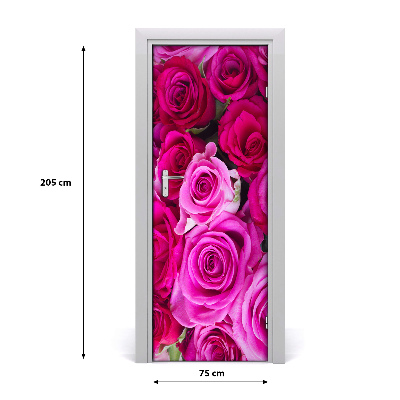 Door adhesive Pink roses