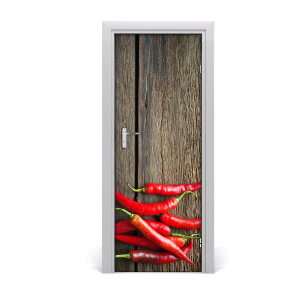 Self-adhesive door sticker Chilli peppers