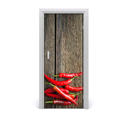 Self-adhesive door sticker Chilli peppers