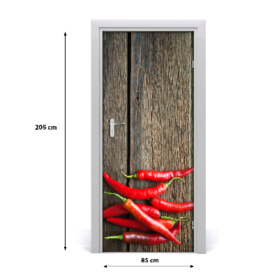 Self-adhesive door sticker Chilli peppers