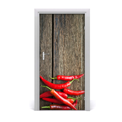 Self-adhesive door sticker Chilli peppers