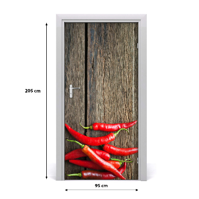 Self-adhesive door sticker Chilli peppers