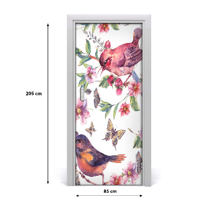 Self-adhesive door sticker Butterflies flowers