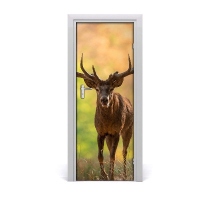 Self-adhesive door wallpaper Deer in the forest