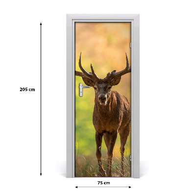 Self-adhesive door wallpaper Deer in the forest