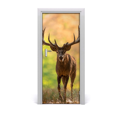 Self-adhesive door wallpaper Deer in the forest