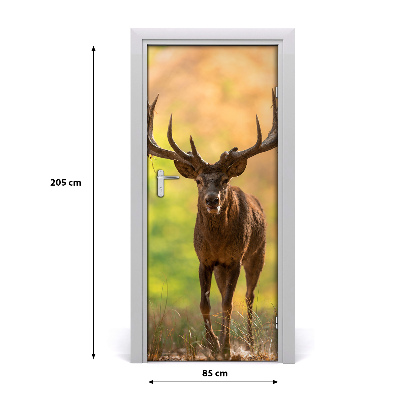 Self-adhesive door wallpaper Deer in the forest