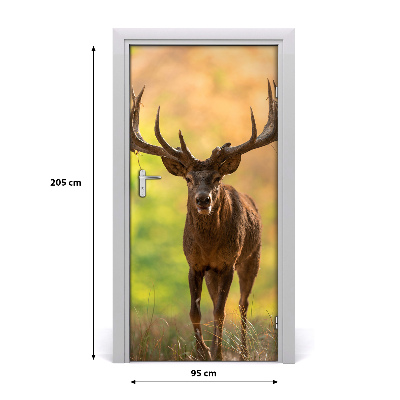 Self-adhesive door wallpaper Deer in the forest