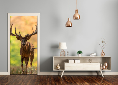 Self-adhesive door wallpaper Deer in the forest