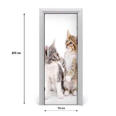 Self-adhesive door sticker Two little cats