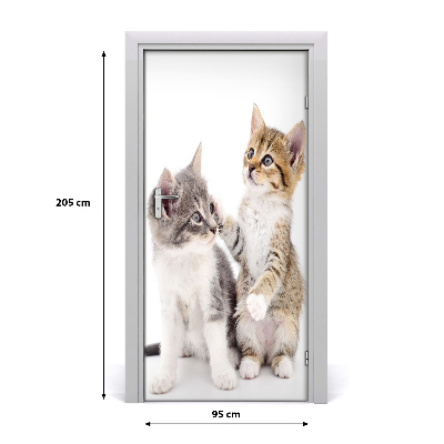 Self-adhesive door sticker Two little cats