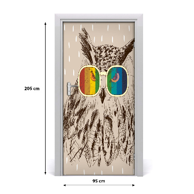 Self-adhesive door sticker Owls in glasses