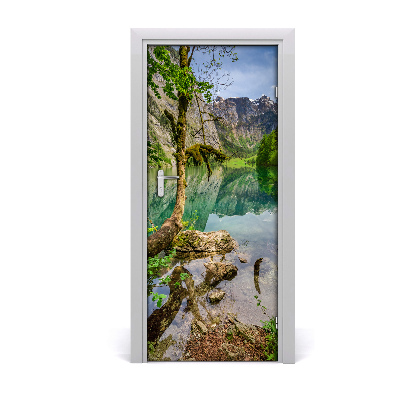 Self-adhesive door sticker Lake in the mountains