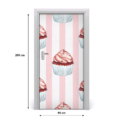 Self-adhesive door sticker Cupcakes