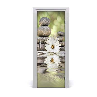 Door adhesive Stones and flower