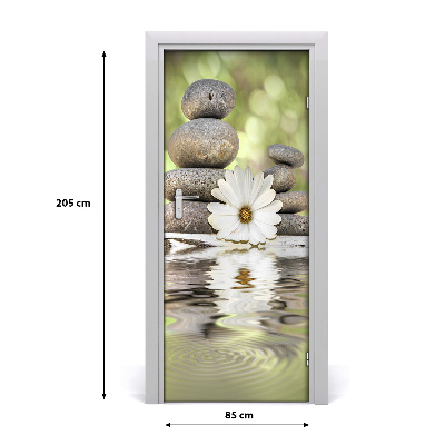 Door adhesive Stones and flower