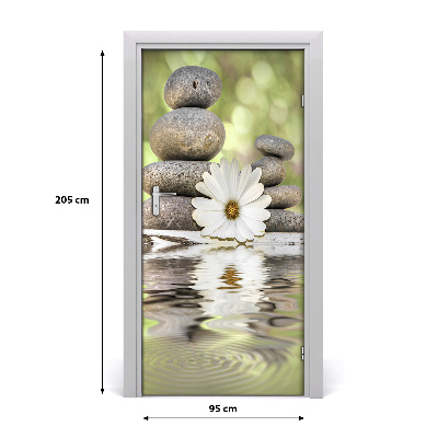 Door adhesive Stones and flower